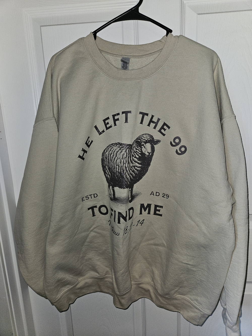 Unbranded Cream Graphic Sheep Crewneck Sweatshirt